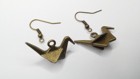 Preview: Papierfalter Ohrringe Vintage Optik Origami